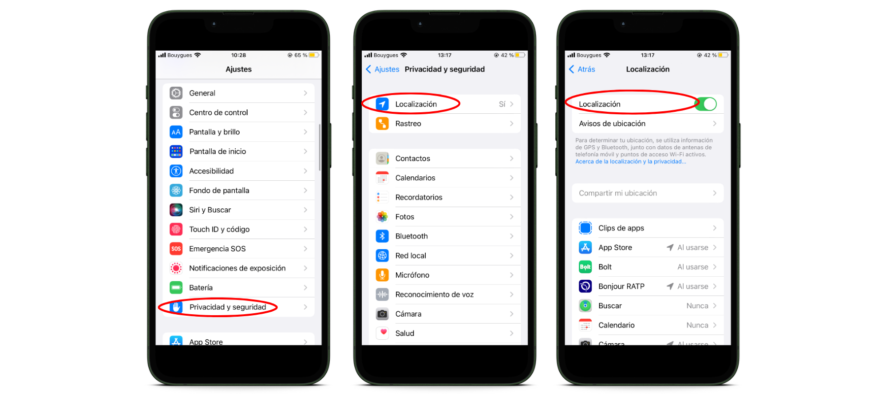 Desactivar la ubicación y localización en segundo plano